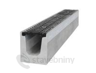 Betonový žlab B125 s litinovou mříží H160 1000 x 145 x 160 mm